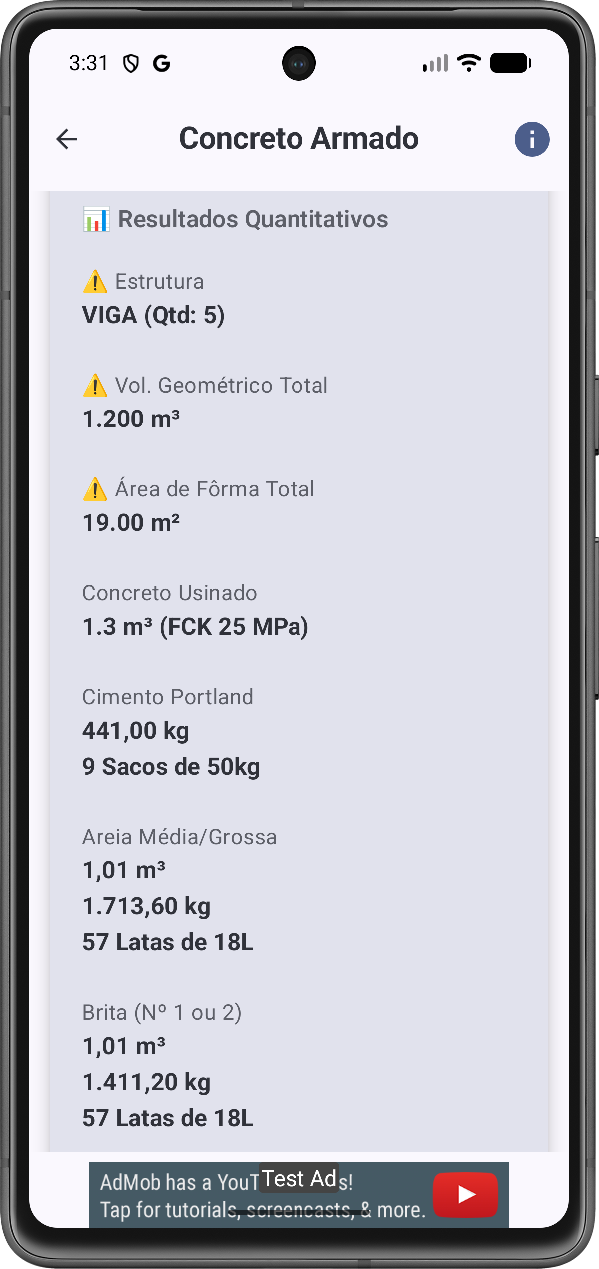 Resultados Concreto Armado